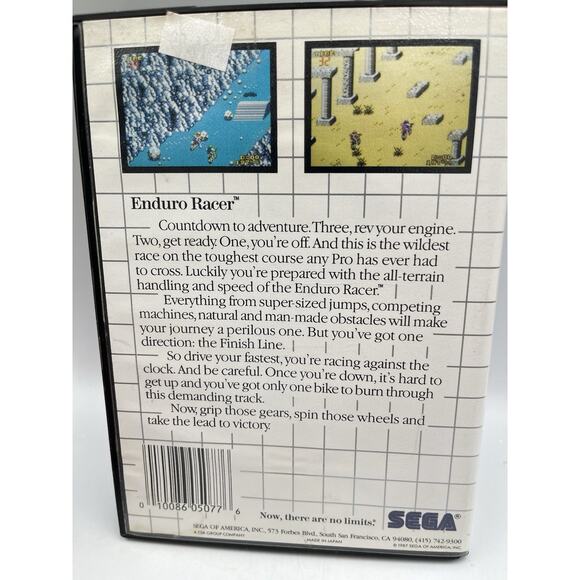 Enduro Racer (Sega Master, 1987) Vintage Sega Video Game W Case - Picture 3 of 7